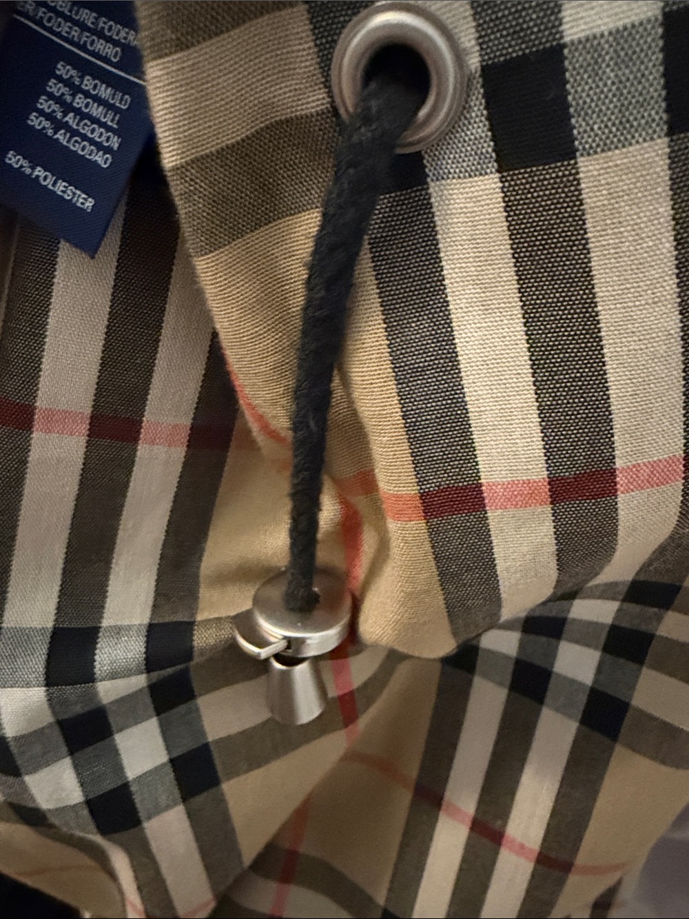 Vintage Burberry Navy Trench Coat with Signature Check Lining - Picture 5 of 10